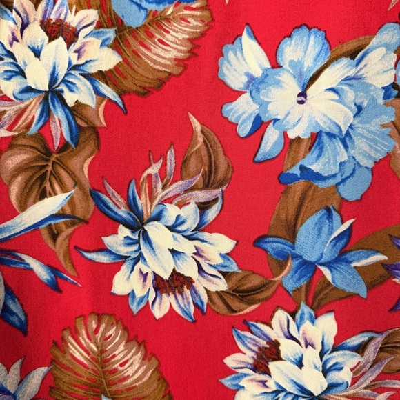 HAWAIIAN Men’s shirt Red Blue Floral 3XL - Picture 7 of 9